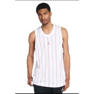 Mens Nike Air Jordan Basketball Jersey Size 3 XL Red Pinstripe Baseball NWT